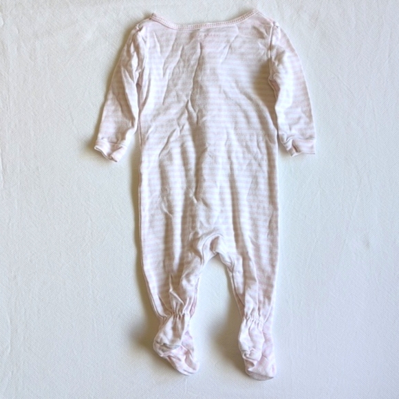 joe fresh 2-pack pink cotton snap footie sleeper pajamas 0-3 months baby girl - Picture 4 of 10
